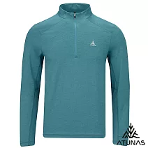 【ATUNAS 歐都納】男款抑菌耐磨長袖排汗立領衫/拉鍊衫/POLO衫A1PSGZ03M- M 灰綠