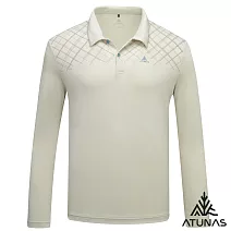 【ATUNAS 歐都納】男款循環抑菌長袖排汗POLO衫/大尺碼A1PSHH01MC- M 米卡