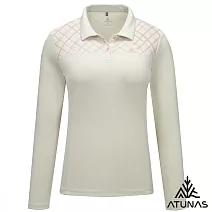 【ATUNAS 歐都納】女款循環抑菌長袖排汗POLO衫/大尺碼A1PSHH02WC- S 米卡
