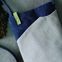 濁河良品 | 漫步隨行 大容量手機揹袋 - 丹寧藍＋淺灰