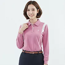 【遊遍天下】MIT台灣製女款抗UV吸濕排汗長袖POLO衫(GL1009) M 玫粉