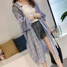 【A.Cheter】韓國少女團必敗涼爽防夏連帽長外罩#j103781M藍