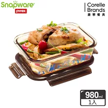 【聯名限定】Snapware 康寧密扣 冰雪奇緣耐熱玻璃保鮮盒長方型-980ml
