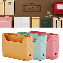 KOKUYO 懷舊日本文具-開放式檔案盒(迷你)黃