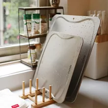 【鈦安TiANN】純鈦防沾黏  素色大砧板+素色中砧板組合