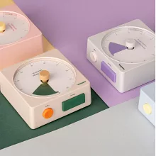 【韓國Nelna】可磁吸 靜音秒針 番茄計時鐘 ‧ Pink