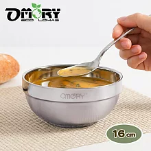 【OMORY】#304食尚不鏽鋼雙層隔熱碗- 16cm