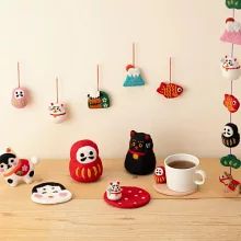 【日本Mark’s】干支招福毛氈造型吊飾 ‧ 招財貓/黑色