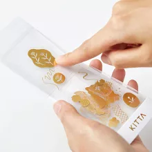 【HITOTOKI】KITTA 隨身攜帶和紙膠帶 單張貼紙金箔款 / 花田
