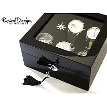 【完全計時】錶盒館│精緻手錶收藏盒【6只入】鋼琴烤漆黑款 附鎖 開窗 (鋼琴01-1)