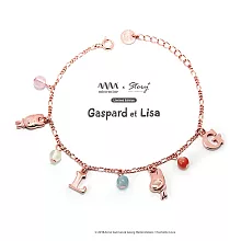 《麗莎和卡斯柏》天然寶石純銀手鍊(玫瑰金)
