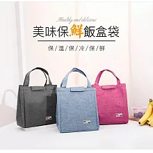 簡約長型款保溫便當袋藍色