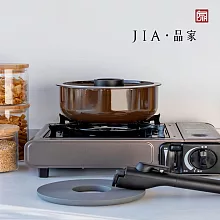 【JIA品家】日本設計 琺瑯不鏽鋼平底淺鍋+鍋蓋組18cm  _摩卡咖啡