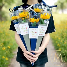 【Floral M】最好祝福小蒼蘭向日葵香水花 質感灰