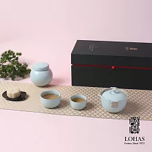 【陸寶LOHAS】福運連連茶禮-天青色 一壺兩杯加茶葉罐