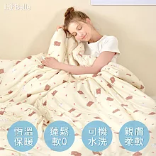 義大利La Belle《萌萌熊》海島針織防蟎抗菌暖暖被150*195CM