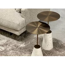 Stellar Works Bund 黃銅大理石邊桌 （白、高 50 公分）
