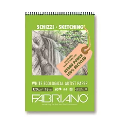 【Fabriano】Ecological環保紙素描本，120G，A3，29.7x42，40張，線圈可撕Sketches(素描)
