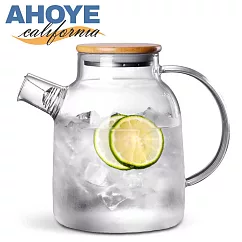 【Ahoye】丹麥竹蓋胖身玻璃冷水壺 1800mL