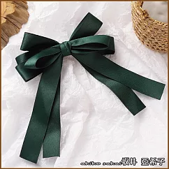 『坂井.亞希子』經典素色飄帶蝴蝶結造型彈簧夾 ─綠色