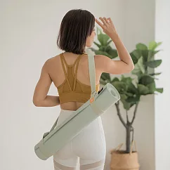 USHaS 瑜癒丨止滑 木紋 天然橡膠瑜珈墊4mm 台灣製 白綠