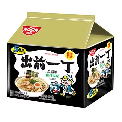 【NISSIN 日清】出前一丁速食麵5入─ 黑蒜油豬骨湯味