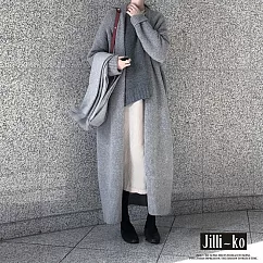 【Jilli~ko】韓版長款針織開衫外套 J8399 FREE 灰色