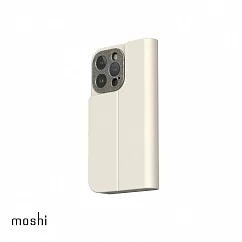 Moshi iPhone 15 Pro Overture 磁吸可拆式卡套型皮套 奶酒白