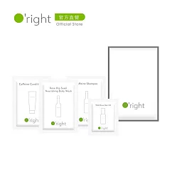 《O’right 歐萊德》髮膚潔淨4步驟 (咖啡因洗髮精10mL+咖啡因護髮素10mL+玫瑰果潤澤沐浴乳10mL+曠野玫瑰護髮油1mL)