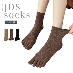 JDS.SOCKS 夏季透氣吸汗五指棉襪 * (三雙一組)