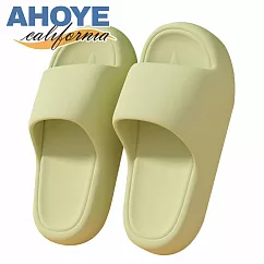 【AHOYE】EVA踩屎感加厚氣墊拖鞋─淡雅綠 36/37 (厚底拖鞋 休閒拖鞋) 淡雅綠 36/37