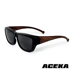 【ACEKA】黑曜曦光全罩式偏光墨鏡(包覆式套鏡) (TRENDY系列) 黑色