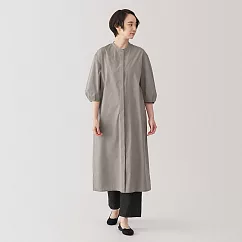 【MUJI 無印良品】女速乾平織布七分袖洋裝 M 摩卡棕