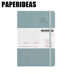 PAPERIDEAS A5子彈筆記本 365DAY自填日計劃 綁帶基礎款 與成功有約的子彈筆記術 霧藍