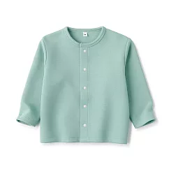 【MUJI 無印良品】幼兒二重織裏毛開襟衫 90 煙燻綠