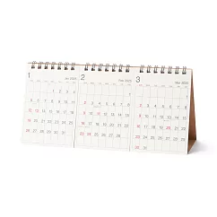 【MUJI 無印良品】一覽3個月份桌上型月曆(三分隔)/2025年1月~12月約110x228mm