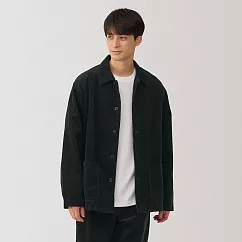 【MUJI 無印良品】男吉貝木棉混燈芯絨外套 S 黑色