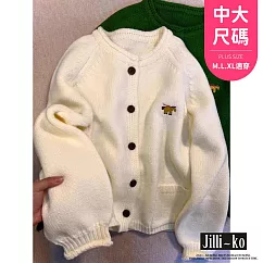 【Jilli~ko】日系軟糯復古慵懶風針織外套 J12088 FREE 白色