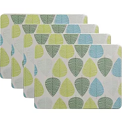 《Premier》長方軟木餐墊4入 | 桌墊 杯墊 - 綠葉