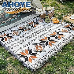 【AHOYE】北歐風加厚款防潮墊野餐墊 80x140CM (露營墊 地墊 桌巾 沙灘墊) 楓葉