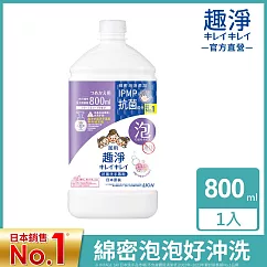 日本獅王趣淨抗菌洗手慕斯補充瓶800ml花香