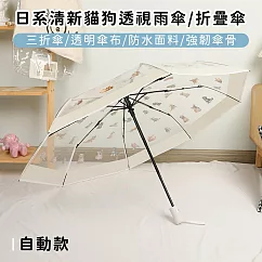 【好拾選物】日系清新貓狗透視雨傘/折疊傘 ─自動款