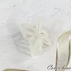 【卡樂熊】韓版立體蝴蝶半札髮造型抓夾/鯊魚夾(五色)- 乳白色