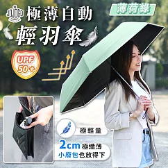 JOJOGO 極薄自動輕羽傘 遮陽傘 晴雨傘 遮陽傘 輕量傘 自動傘 薄荷綠