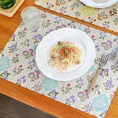 【日本Tomo】Lace優雅蕾花 純棉萬用餐墊 ‧ 藍