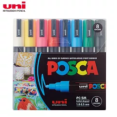 UNI POSCA 壓克力水性筆 中字丸芯 8色組
