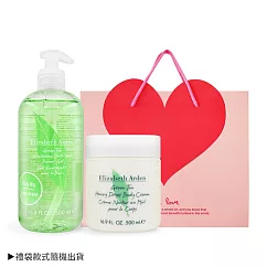 ARDEN 雅頓 綠茶香氛潤澤組[沐浴膠500ml+舒體霜500ml(多香味可選)+禮袋]-國際航空版 綠茶