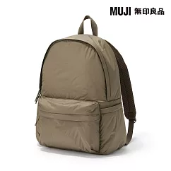 【MUJI 無印良品】可減輕肩膀負擔撥水加工鋪棉後背包 駝色