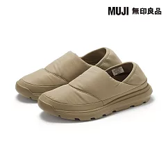 【MUJI 無印良品】撥水加工腳跟可踩鋪棉便鞋 23cm 駝色