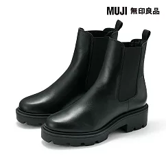 【MUJI 無印良品】皮革切爾西靴 S 黑色